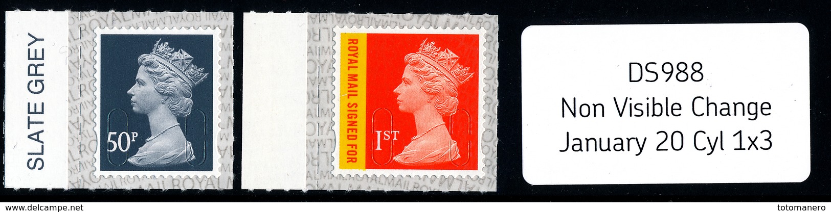 GREAT BRITAIN 2020, Non Visible Change Cyl Definitives 2v** - Unused Stamps