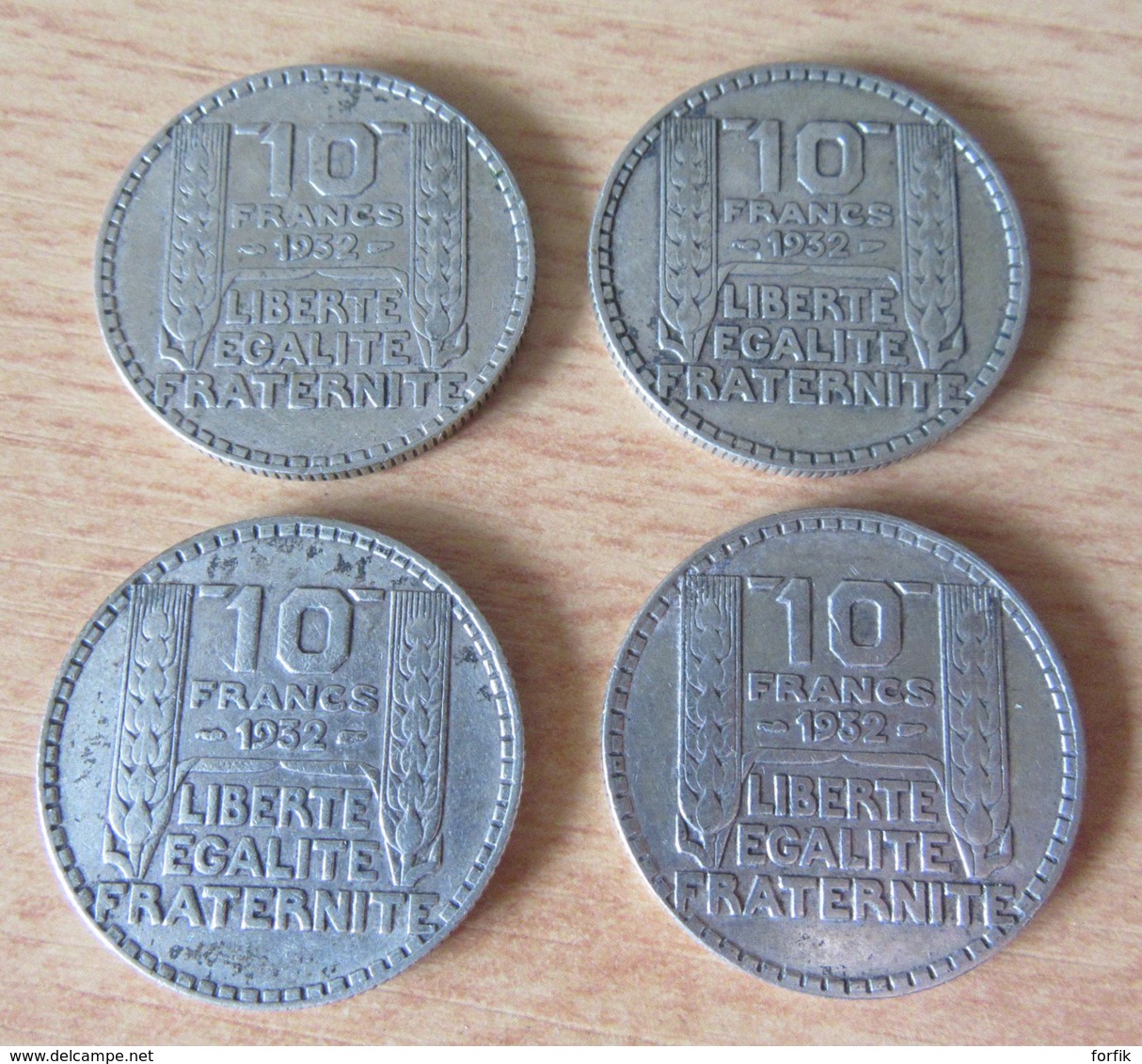 Achat immédiat - France - Lot de 14 Monnaies 10 Francs Turin en Argent - 1929 à 1934