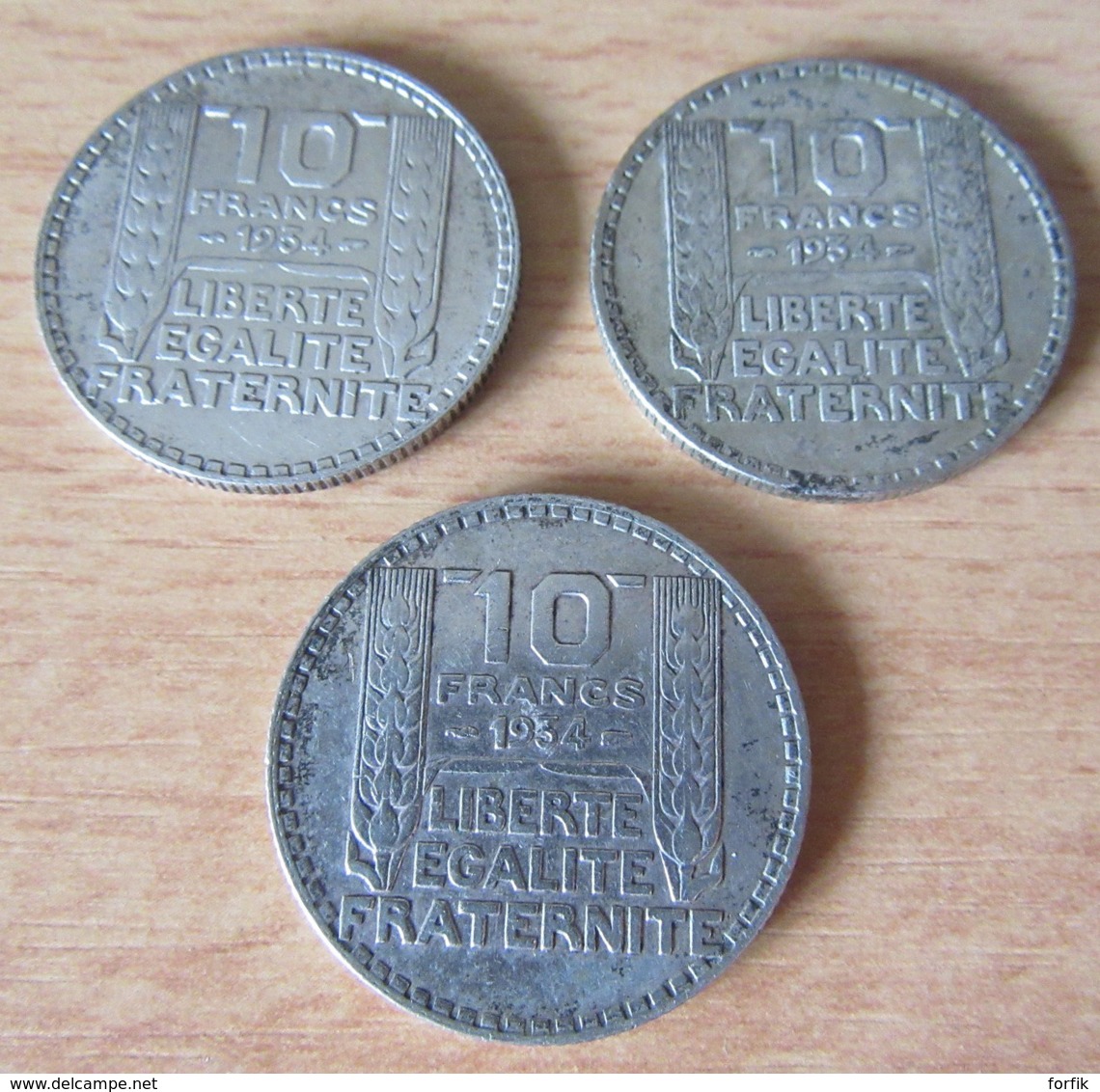 Achat immédiat - France - Lot de 14 Monnaies 10 Francs Turin en Argent - 1929 à 1934