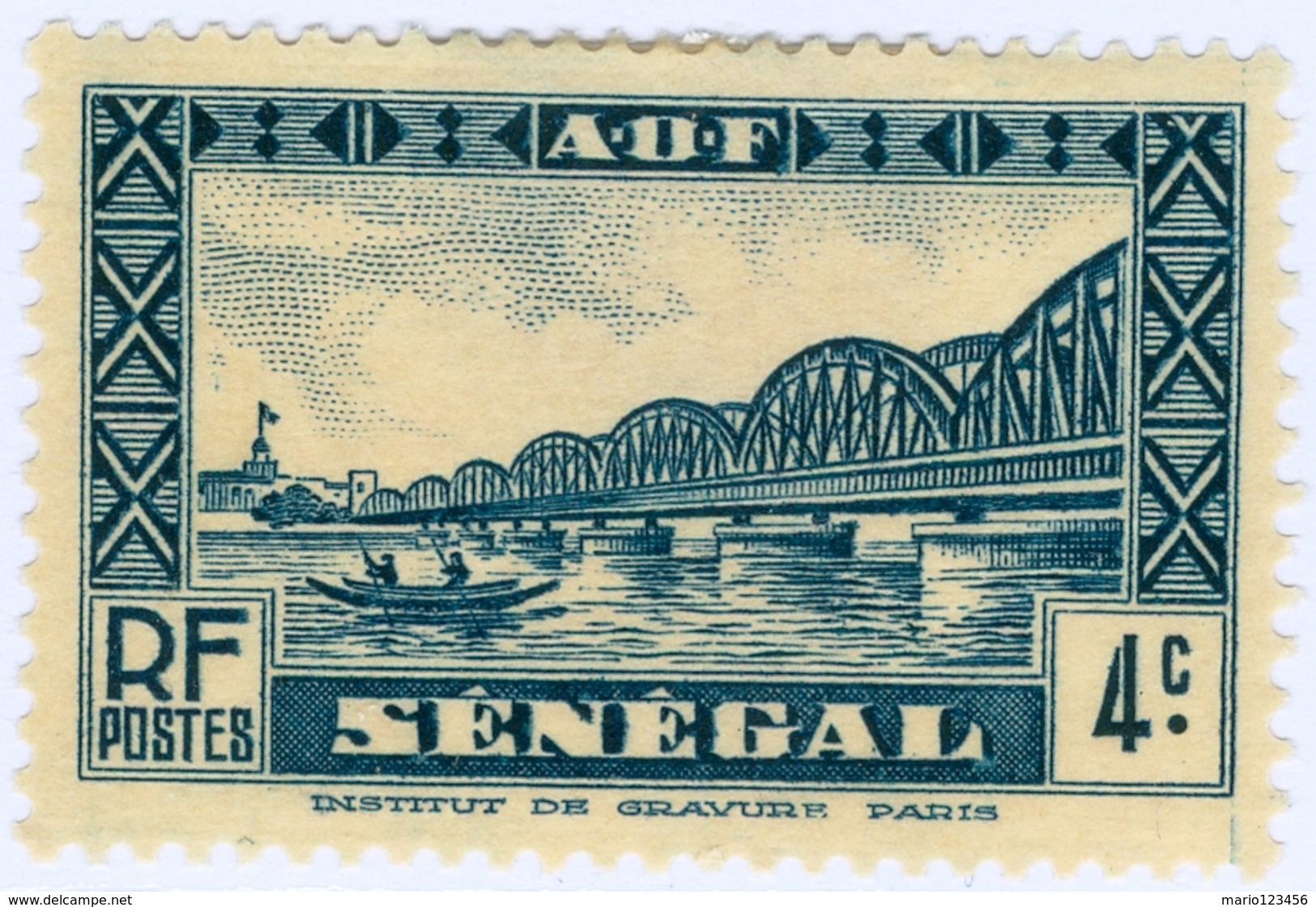 SENEGAL, MONUMENTI, 1935, 4 C., FRANCOBOLLO NUOVO (MLH*)  Mi:SN 121, ScottSN 145, Yt:SN 116 - Senegal (1960-...)