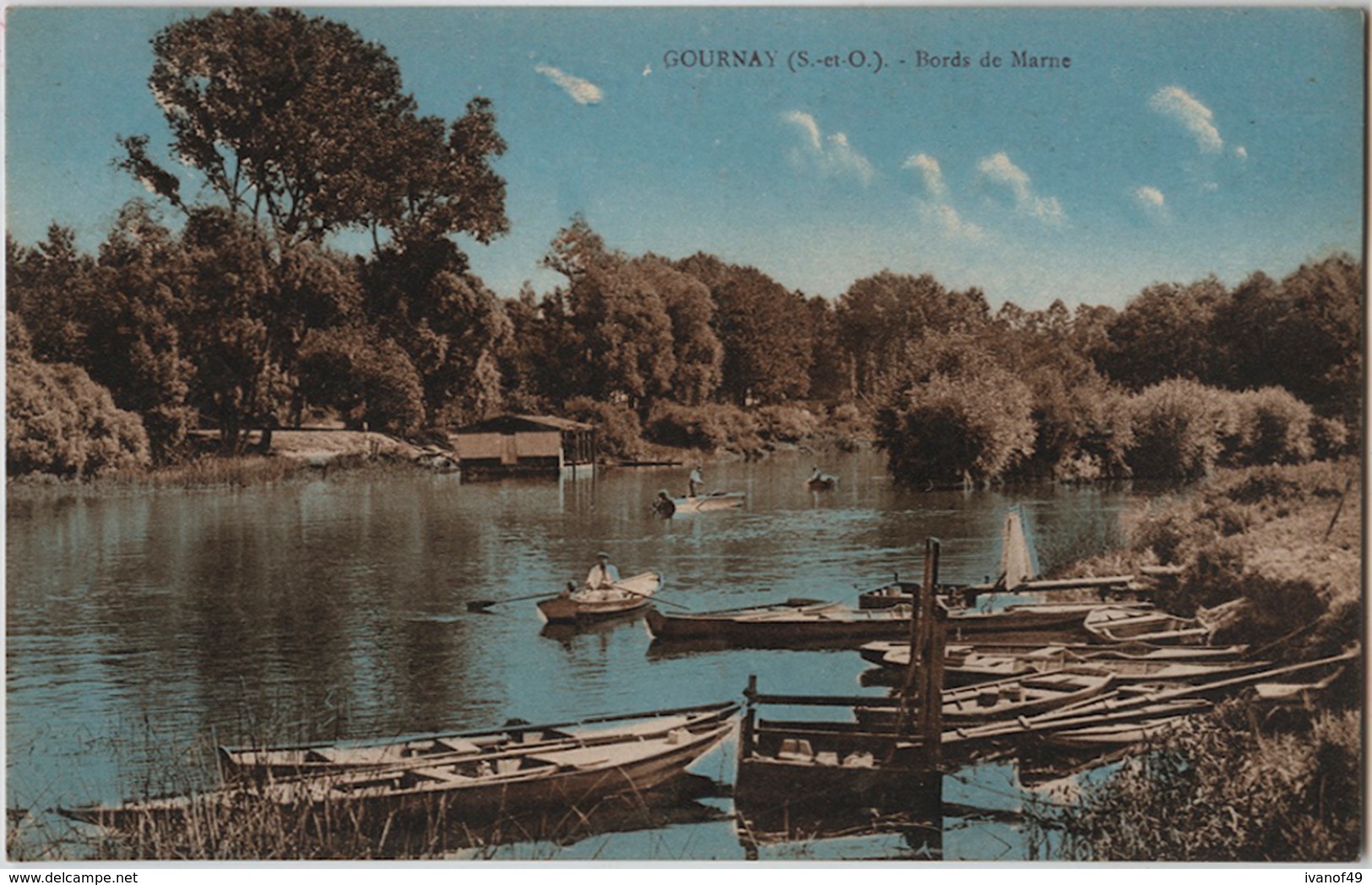 93 - GOURNAY (S.-et O.) - Bords De La Marne - Barques - Carte Colorisée - Gournay Sur Marne