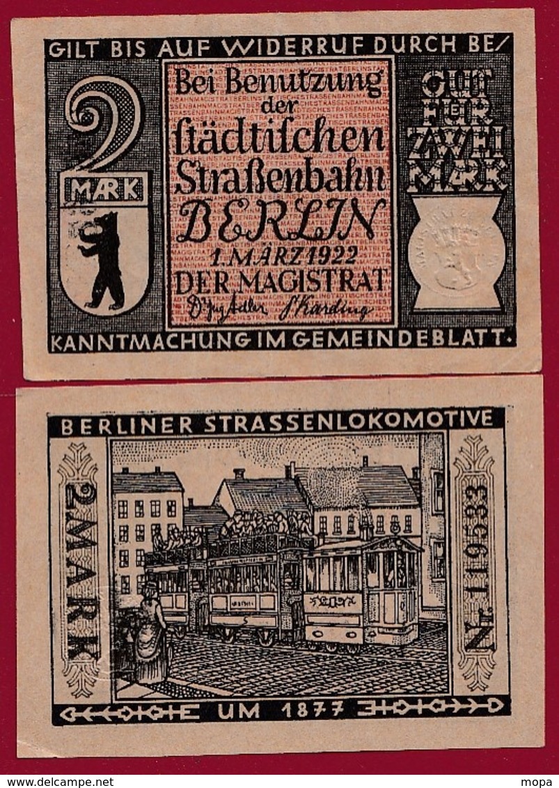 Allemagne 1 Notgeld De 2 Mark Berlin Dans L 'état N °5674 - Colecciones