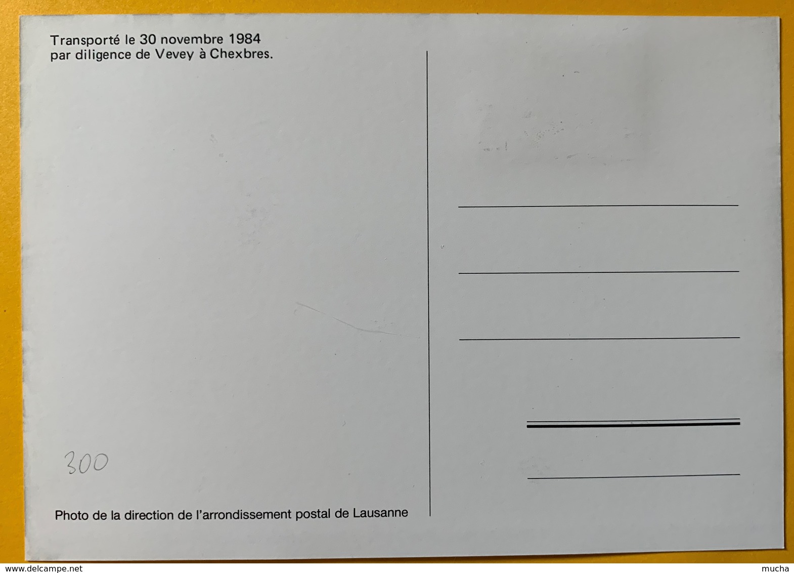 9930 -  Journée Du Timbre Vevey 1984 Sur Carte Transportée Par Diligence De Vevey à Chexbres - Covers & Documents