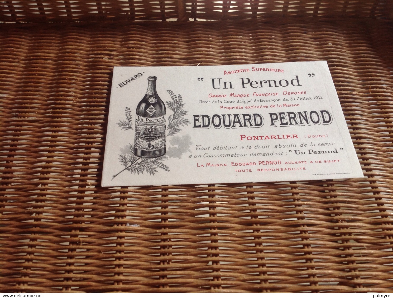 Buvards " Un Pernod" - Liqueur & Bière