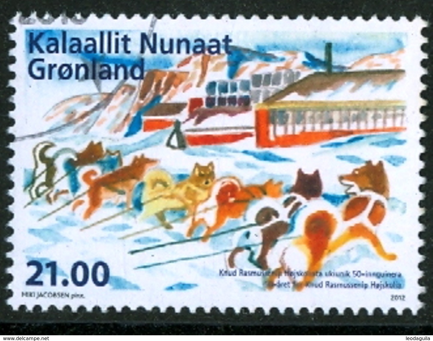 GREENLAND  #605 -  DOG - CHIEN  -  Knud Rasmussen School  - 2012  USED - Used Stamps