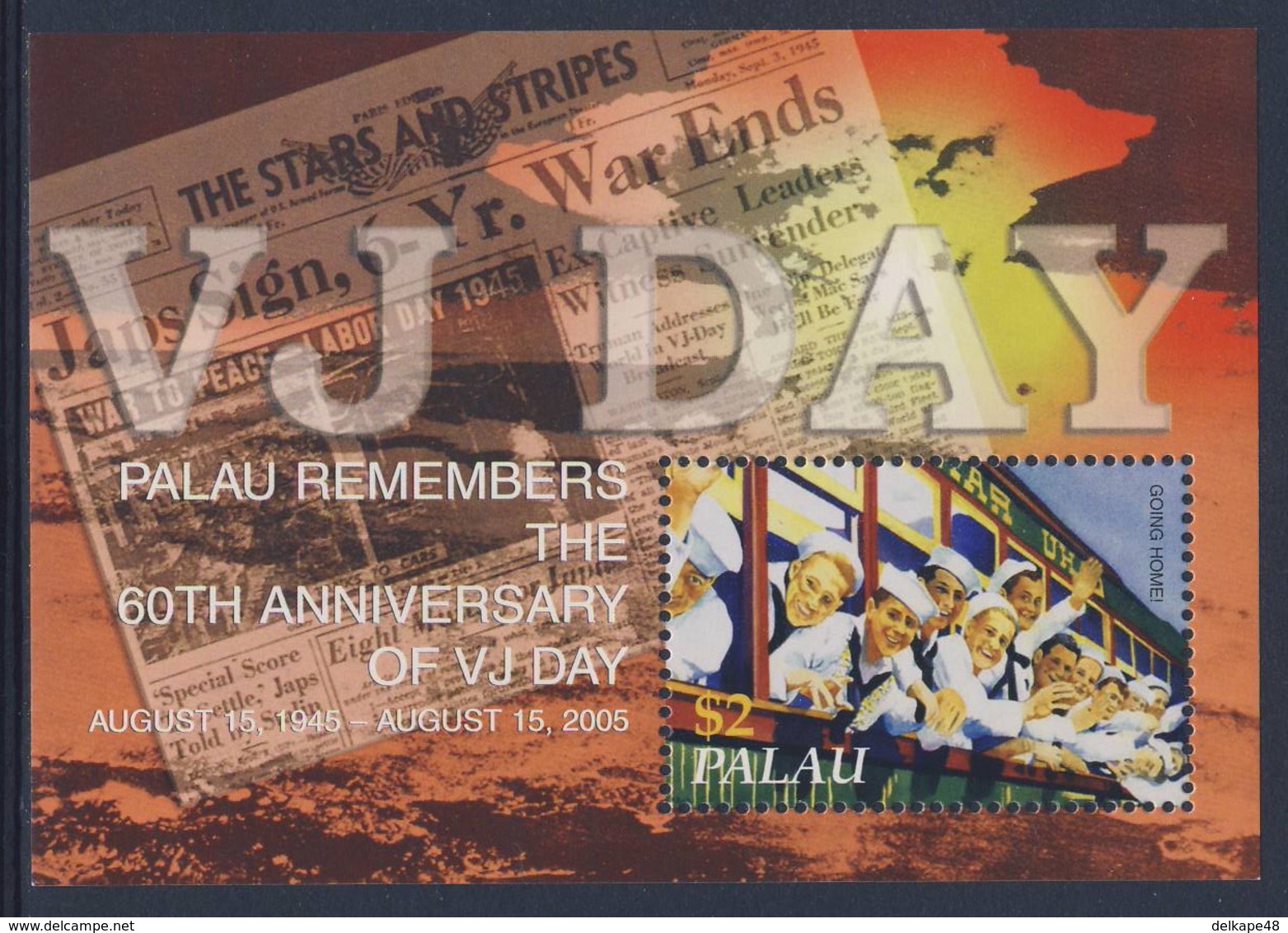 Palau 2005 Mi 2484 = B201 SG 2109 ** Sailors Returning Home - 60th Ann. VJ Day/ Beendigung Des Zweiten Weltkrieges Asien - Seconda Guerra Mondiale