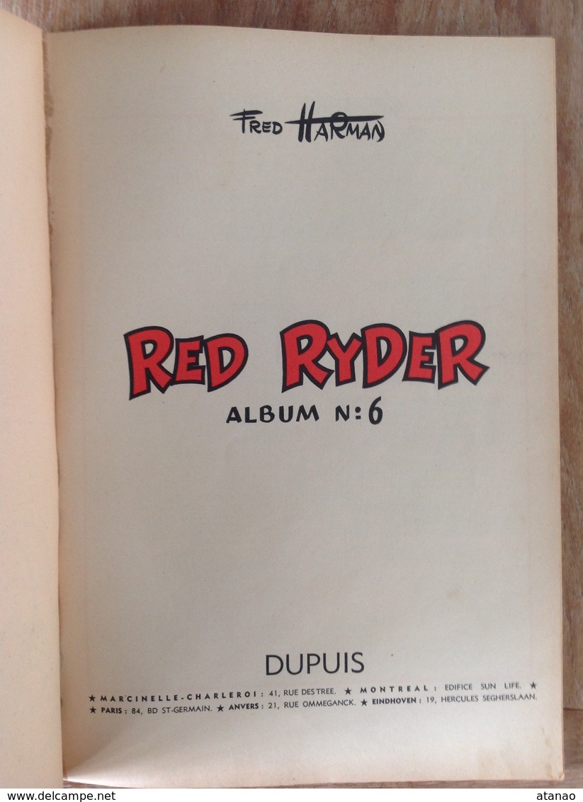 Red Ryder Album N°6 Dessins De Choll Aux éditions Dupuis Marcinelle Couverture A. Weinberg - Andere & Zonder Classificatie