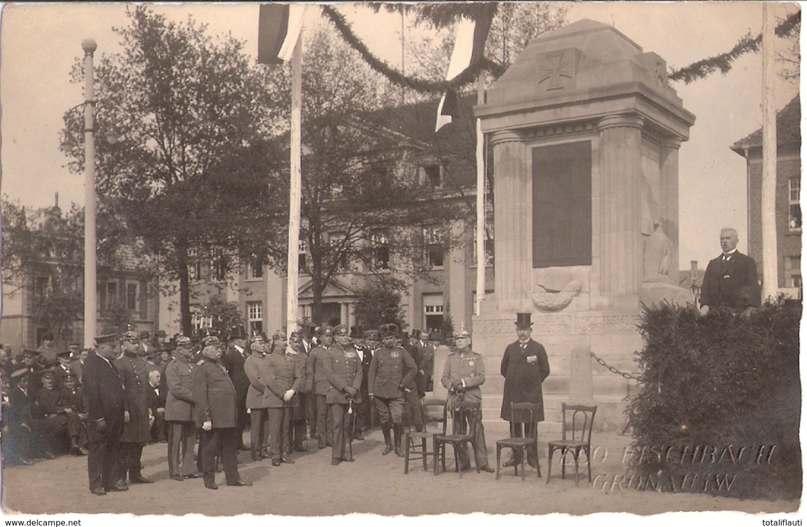 GRONAU Alter Markt 15.7.1923 Einweihung Ehrenmal Original Foto Ansichtskarte Der Zeit Fotografenstempel LEO FISCHBACH TO - Gronau