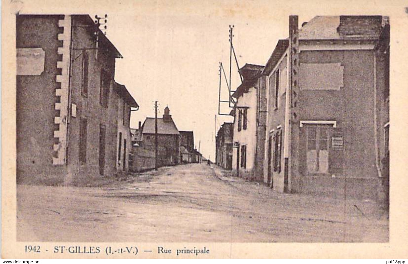 35 - ST GILLES : Rue Principale ( Pub BYRRH )  CPA Village (2.550 Habitants) - Ille Et Vilaine - Otros & Sin Clasificación