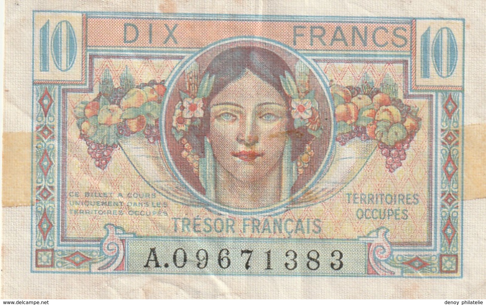 Billet De 10 Francs Du Tresor Type 1947quelques Taches Et Plis - 1947 Trésor Français