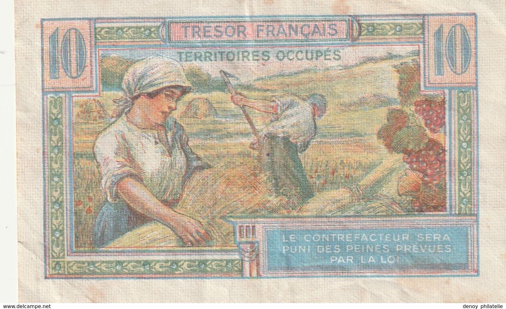 Billet De 10 Francs Du Tresor Type 1947quelques Taches Et Plis - 1947 Staatskasse Frankreich