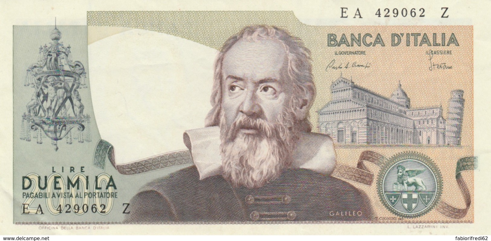 BANCONOTA  ITALIA 2000 LIRE GALILEO -  AUNC (BN40 - 2000 Lire