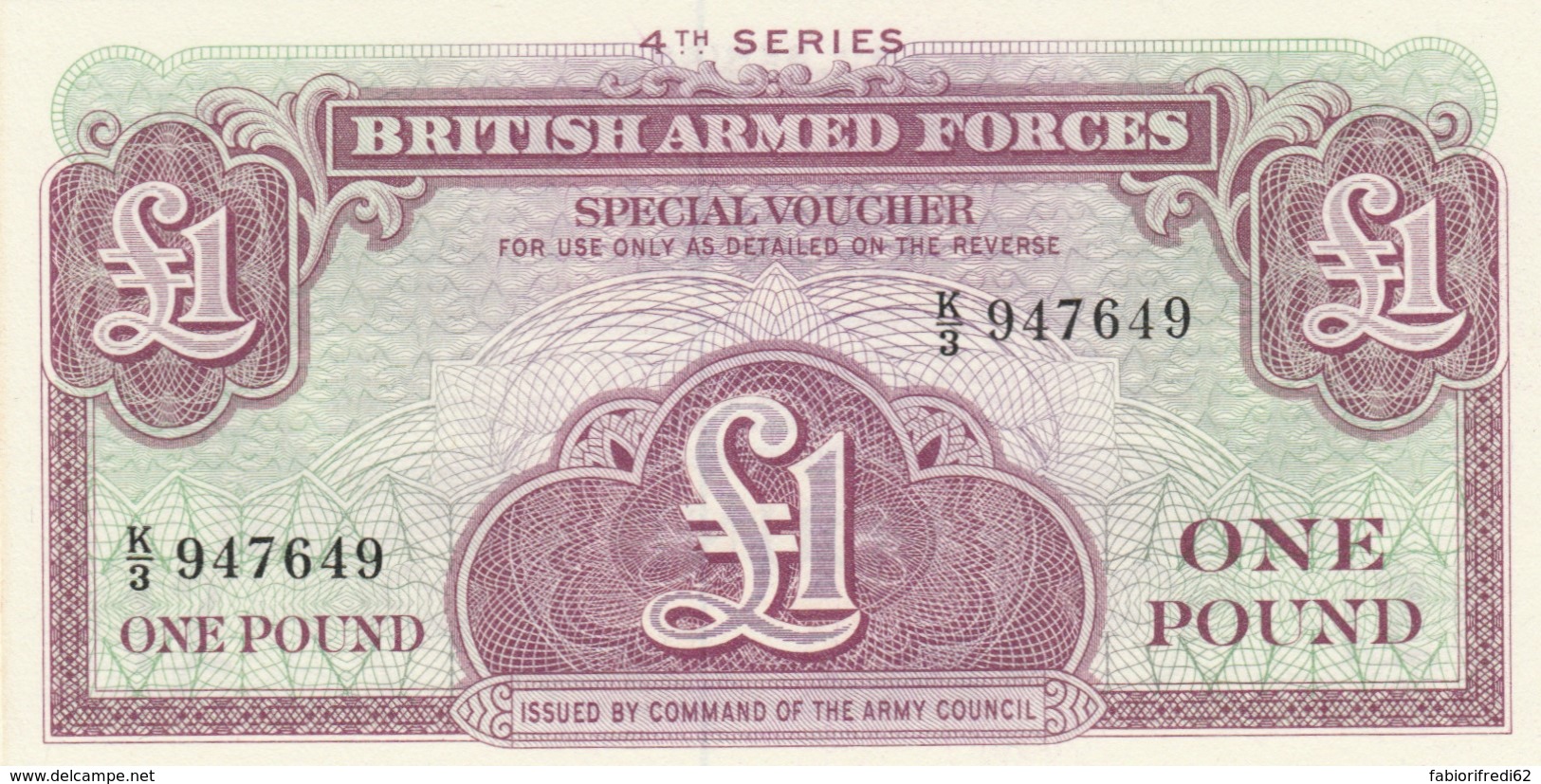 BANCONOTA - REGNO UNITO 1 STERLINA-ARMED FORCES UNC (BN306 - British Military Authority