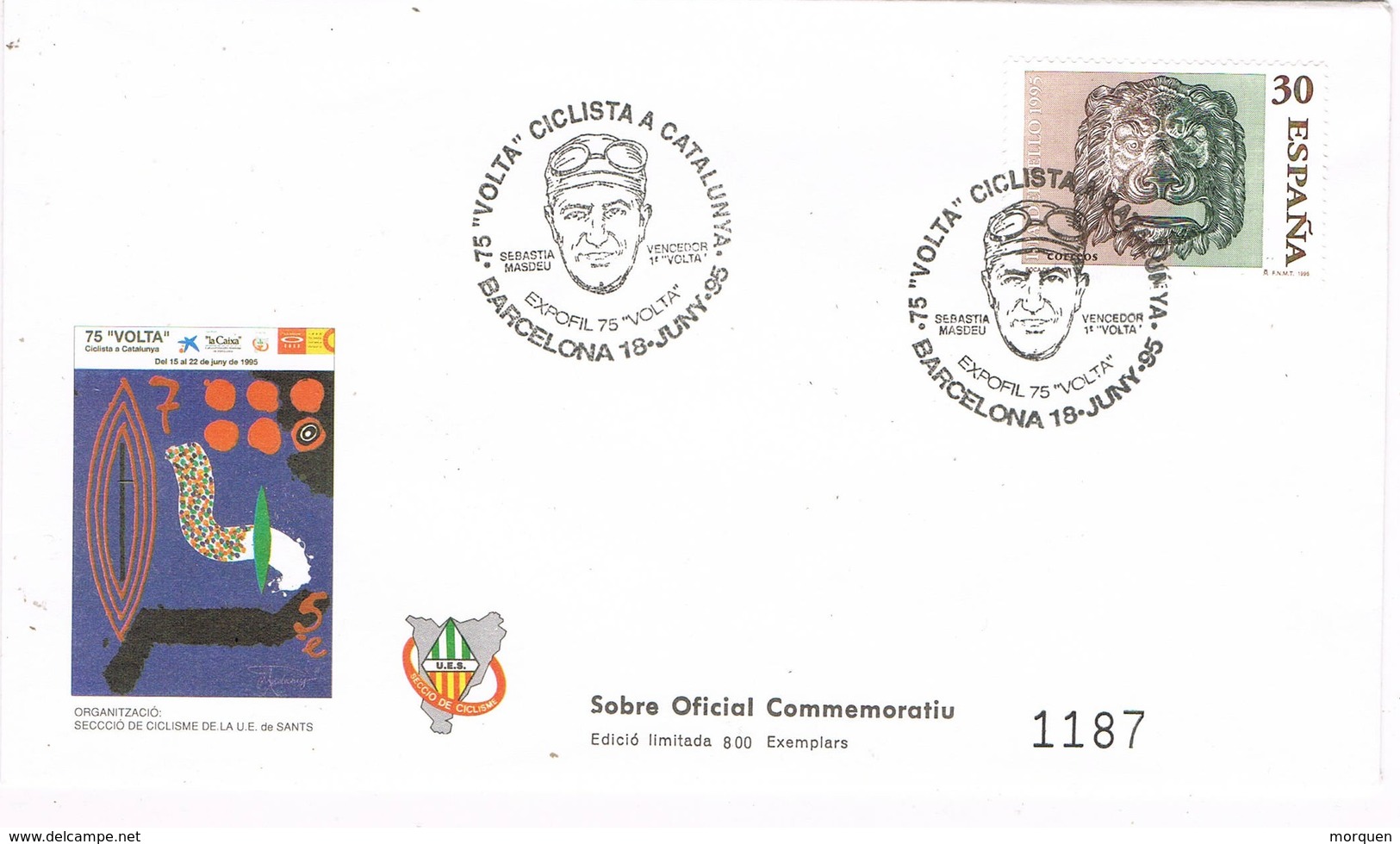 35576. Carta BARCELONA 1996. 75 Volta Ciclista Cataluña. ERROR En Sobre Oficial - Cartas & Documentos