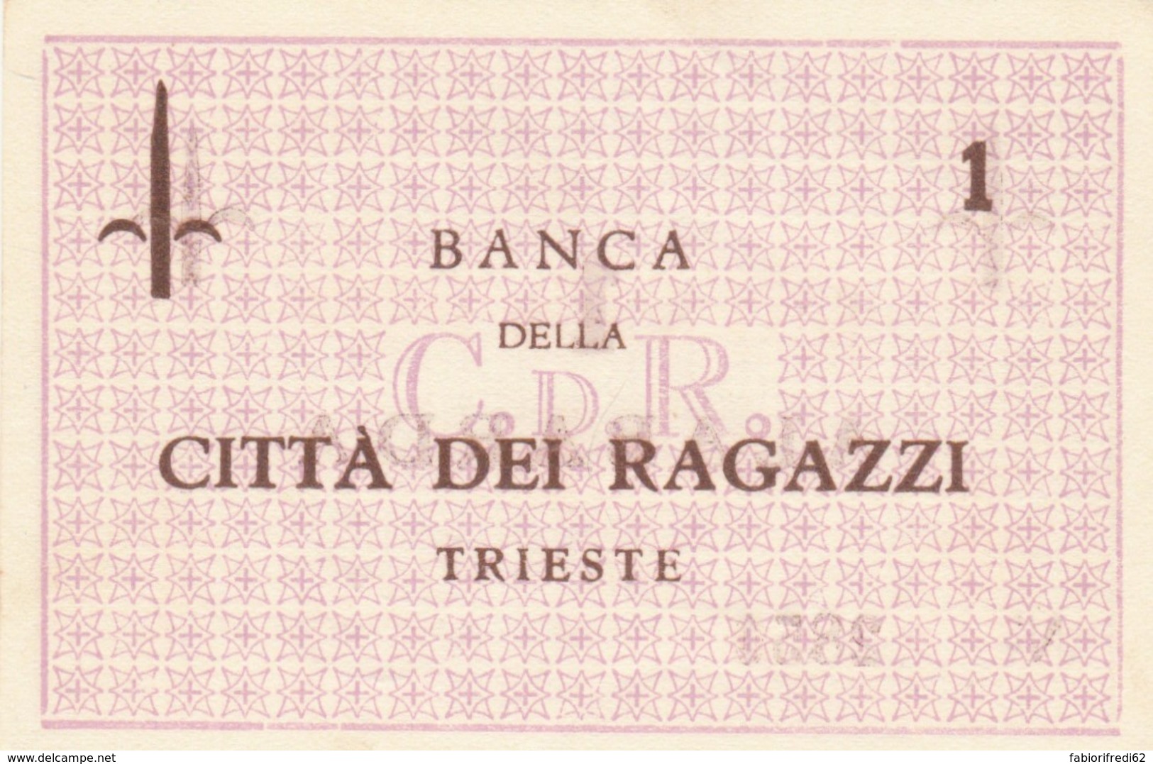 BUONO  BANCA CITTA RAGAZZI TRIESTE 1 UNC (BN364 - [10] Checks And Mini-checks
