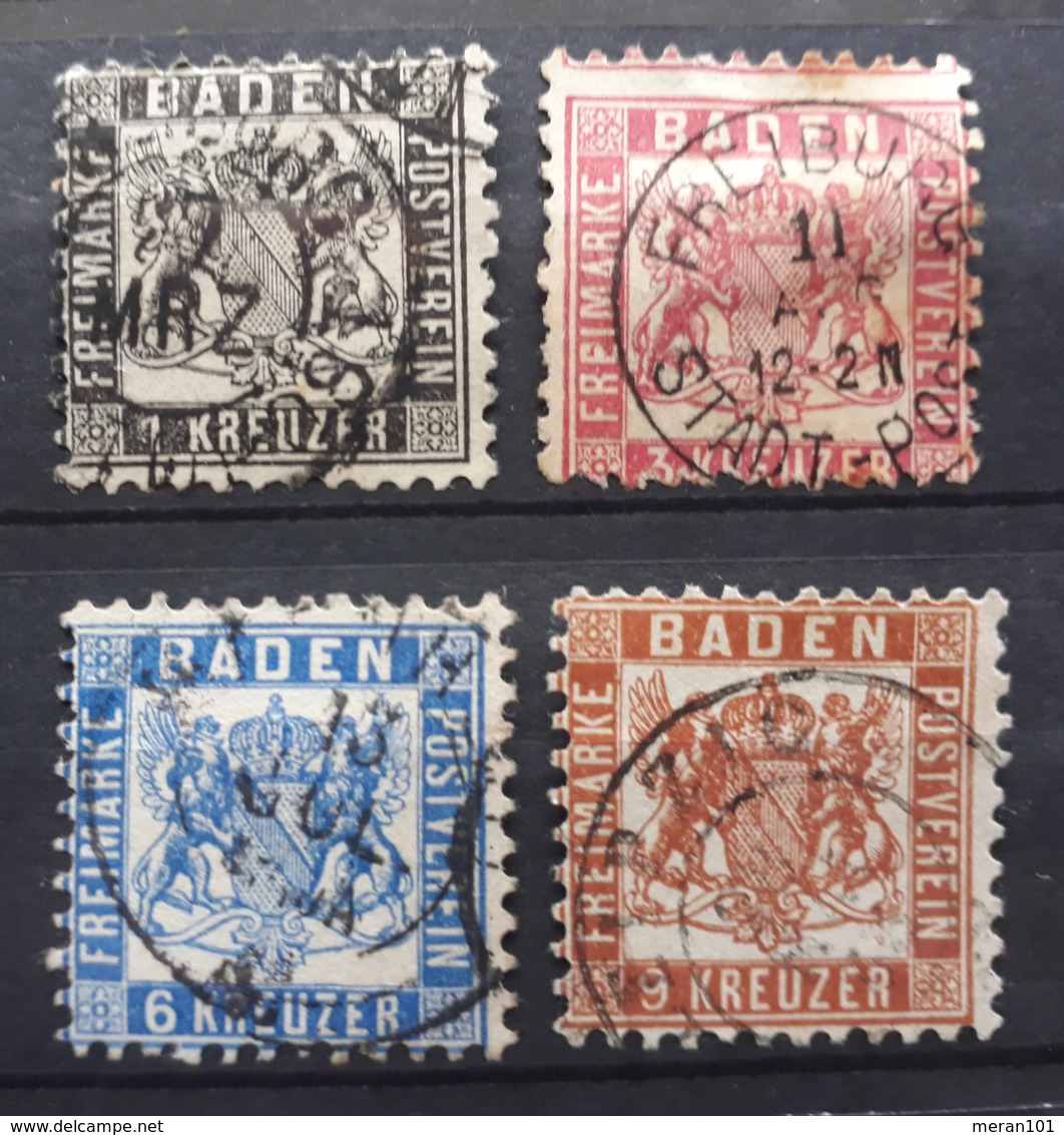 Baden 1862, Mi 17-20 Gestempelt - Altri & Non Classificati