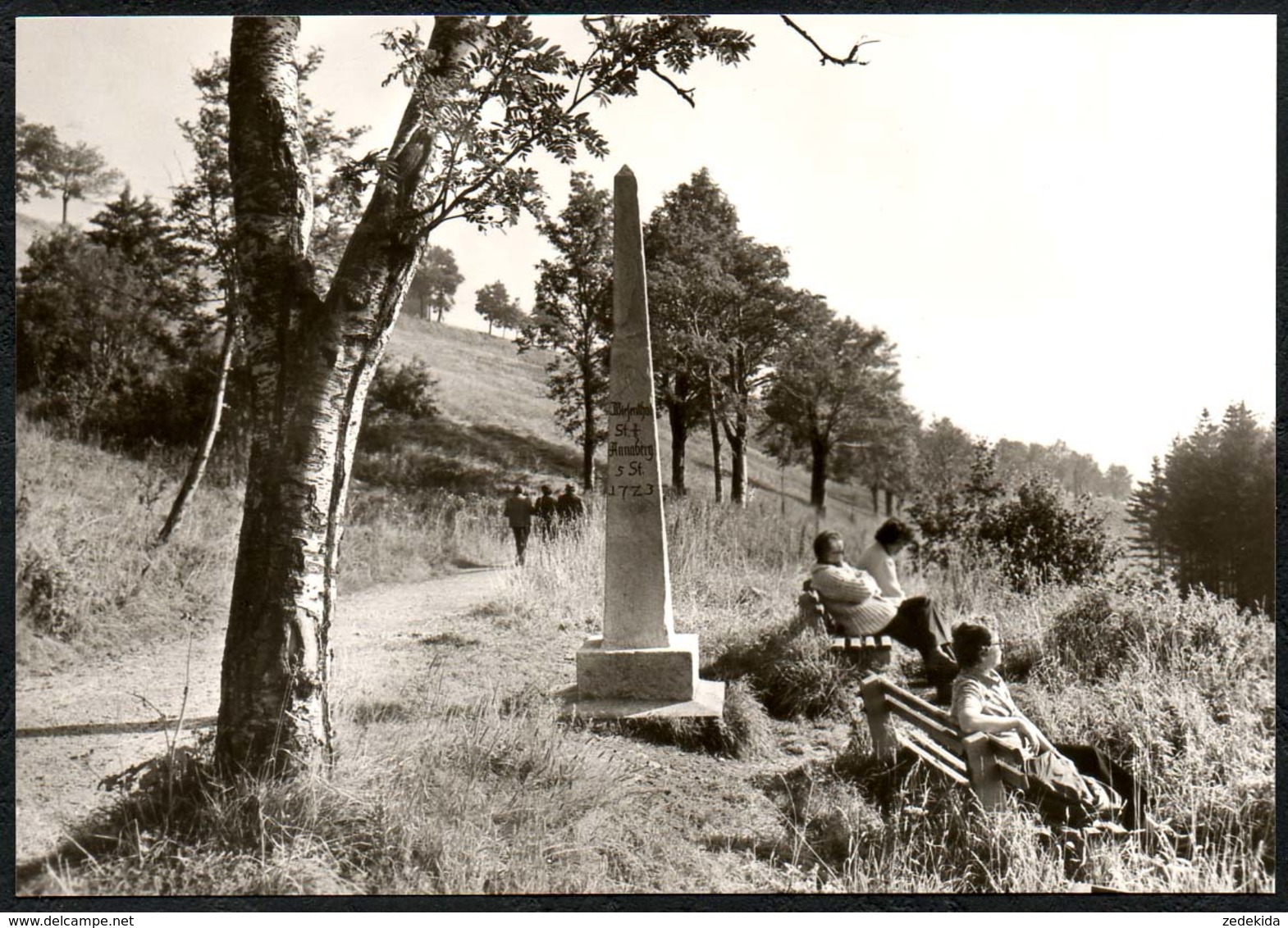 D3148 - TOP Postmeilensäule Post - Oberwiesenthal - Planet Verlag DDR - Foto W. Hoffmann - Monuments