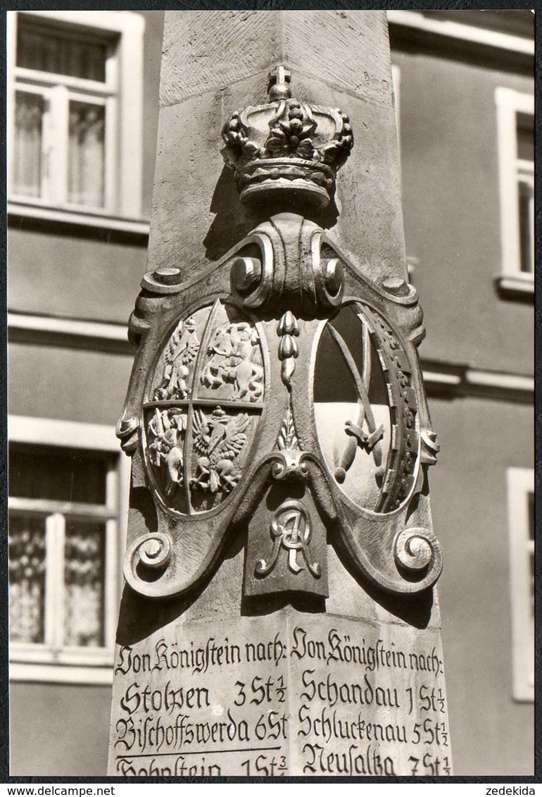 D3152 - TOP Postmeilensäule Post - Königstein - Planet Verlag DDR - Foto W. Hoffmann - Denkmäler