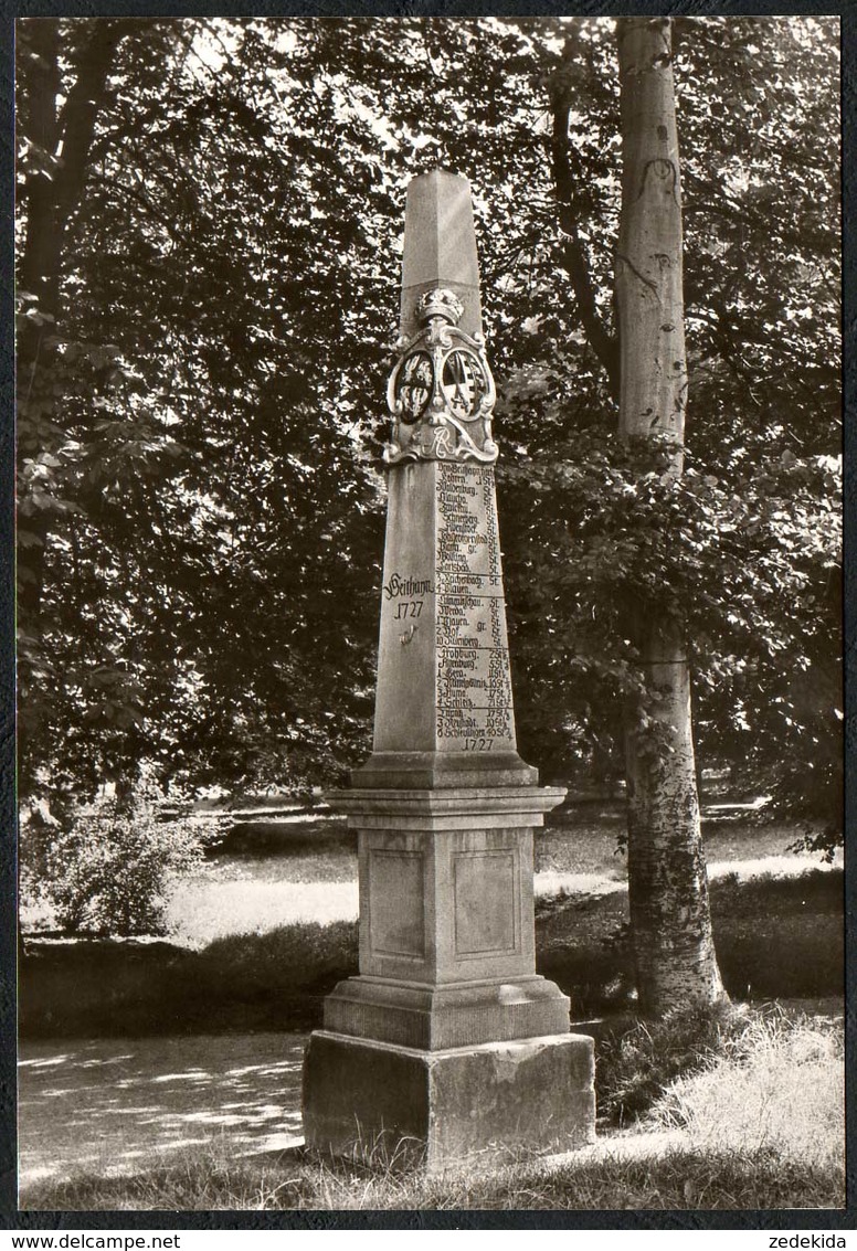 D3154 - TOP Postmeilensäule Post - Geithain - Planet Verlag DDR - Foto W. Hoffmann - Denkmäler