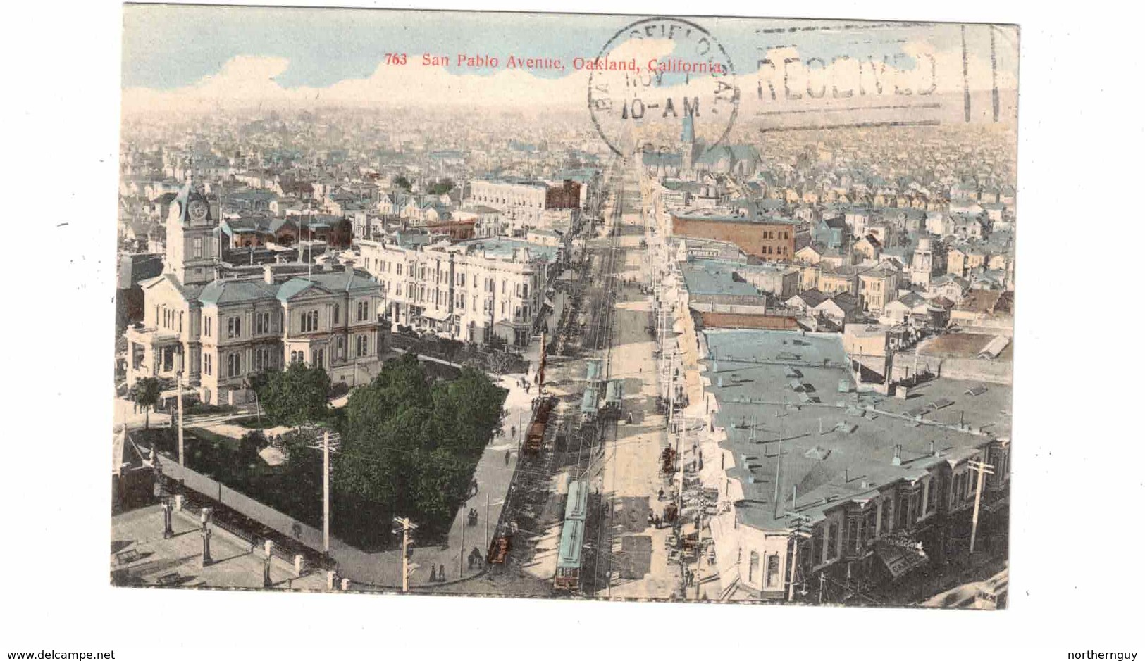 OAKLAND, California, USA, Bird's Eye View Of San Pablo Avenue, 1907 Postcard - Oakland