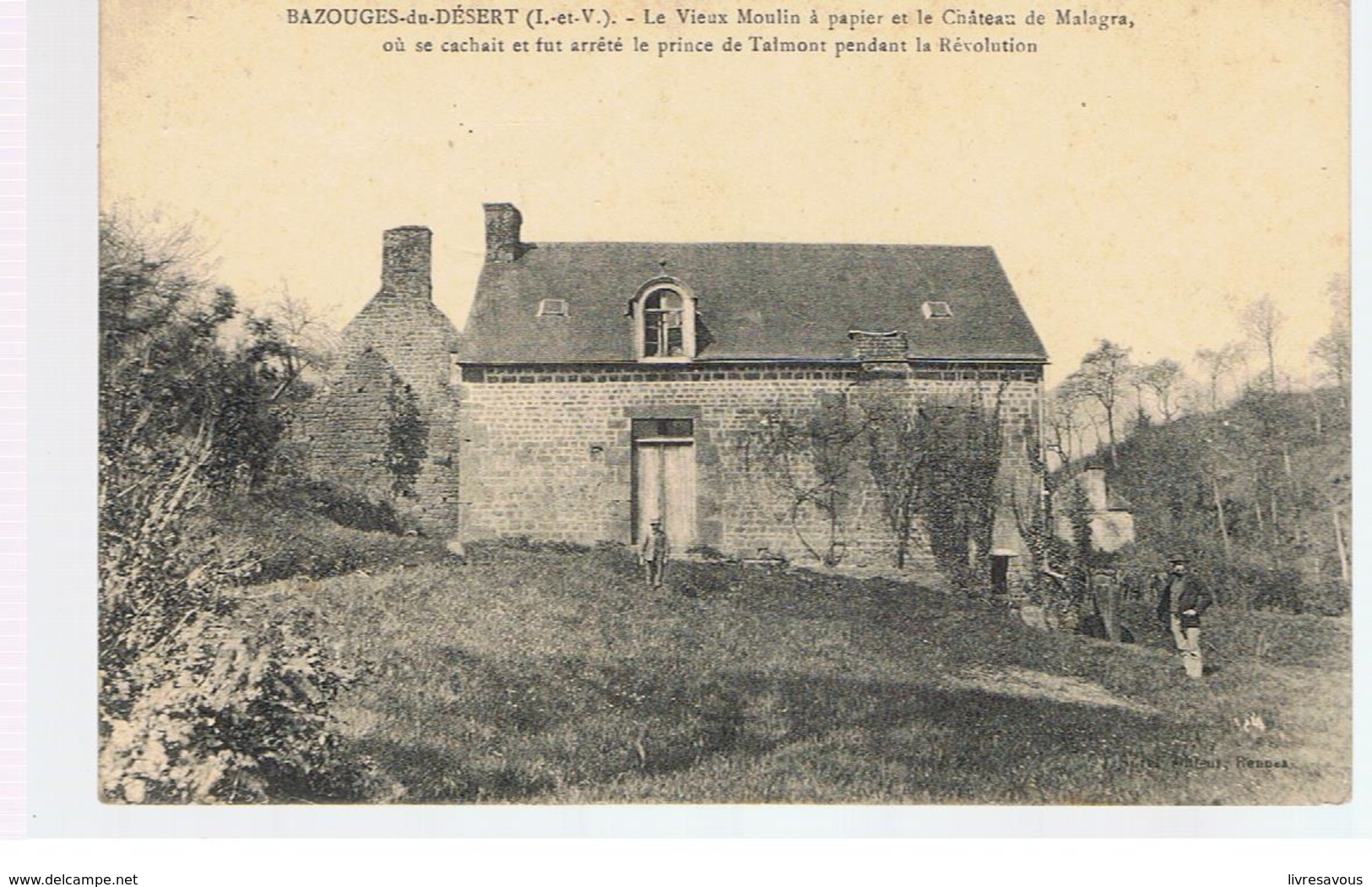 CPA Bazouges-du-Désert (35) Le Vieux Moulin à Papier Et Le Château De Malagra - Other & Unclassified