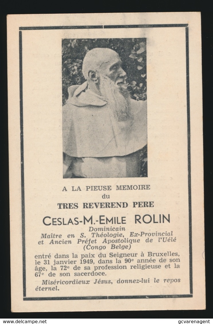 EERW.VADER  CESLAS M.EMILE ROLIN  BRUXELLES  1949  90 JAAR OUD - Avvisi Di Necrologio