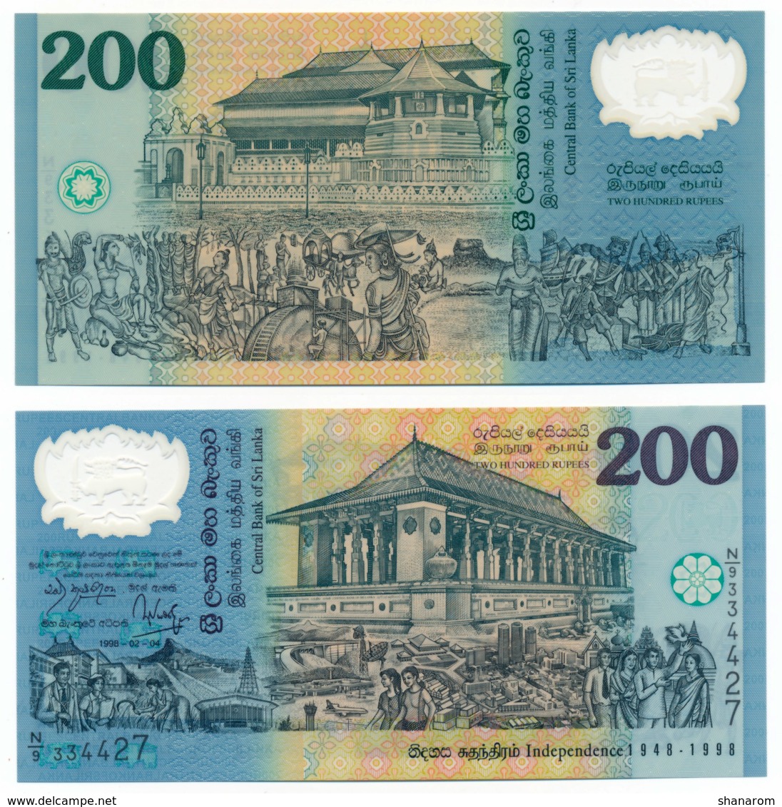 1998 // CENTRAL BANK OF SRI LANKA // 200 RUPEES // POLYMER // UNC - Sri Lanka