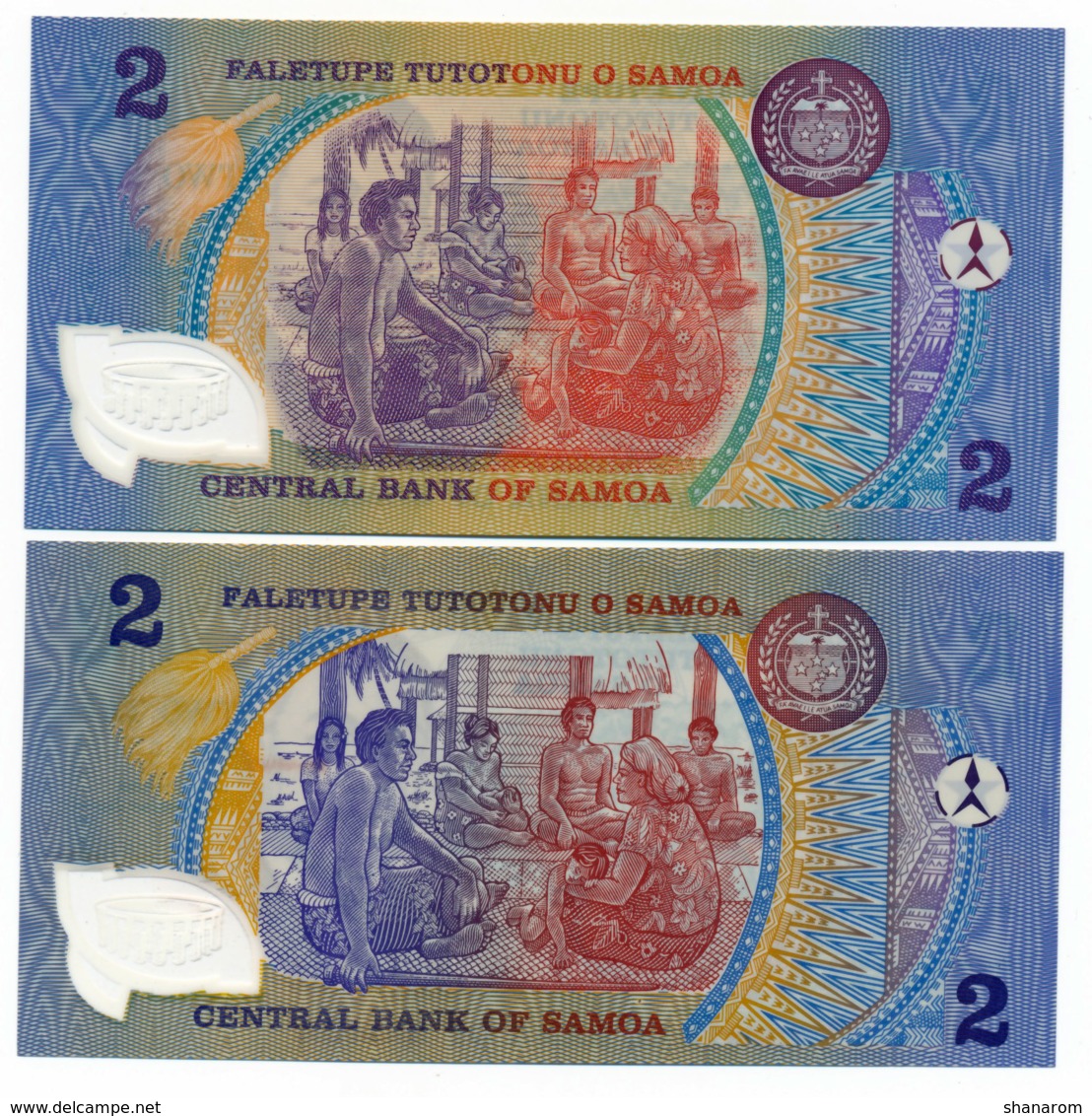 SAMOA // CENTRAL BANK // 2 X 2 TALA // POLYMER // UNC - Samoa