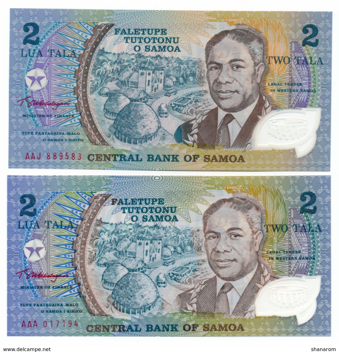 SAMOA // CENTRAL BANK // 2 X 2 TALA // POLYMER // UNC - Samoa