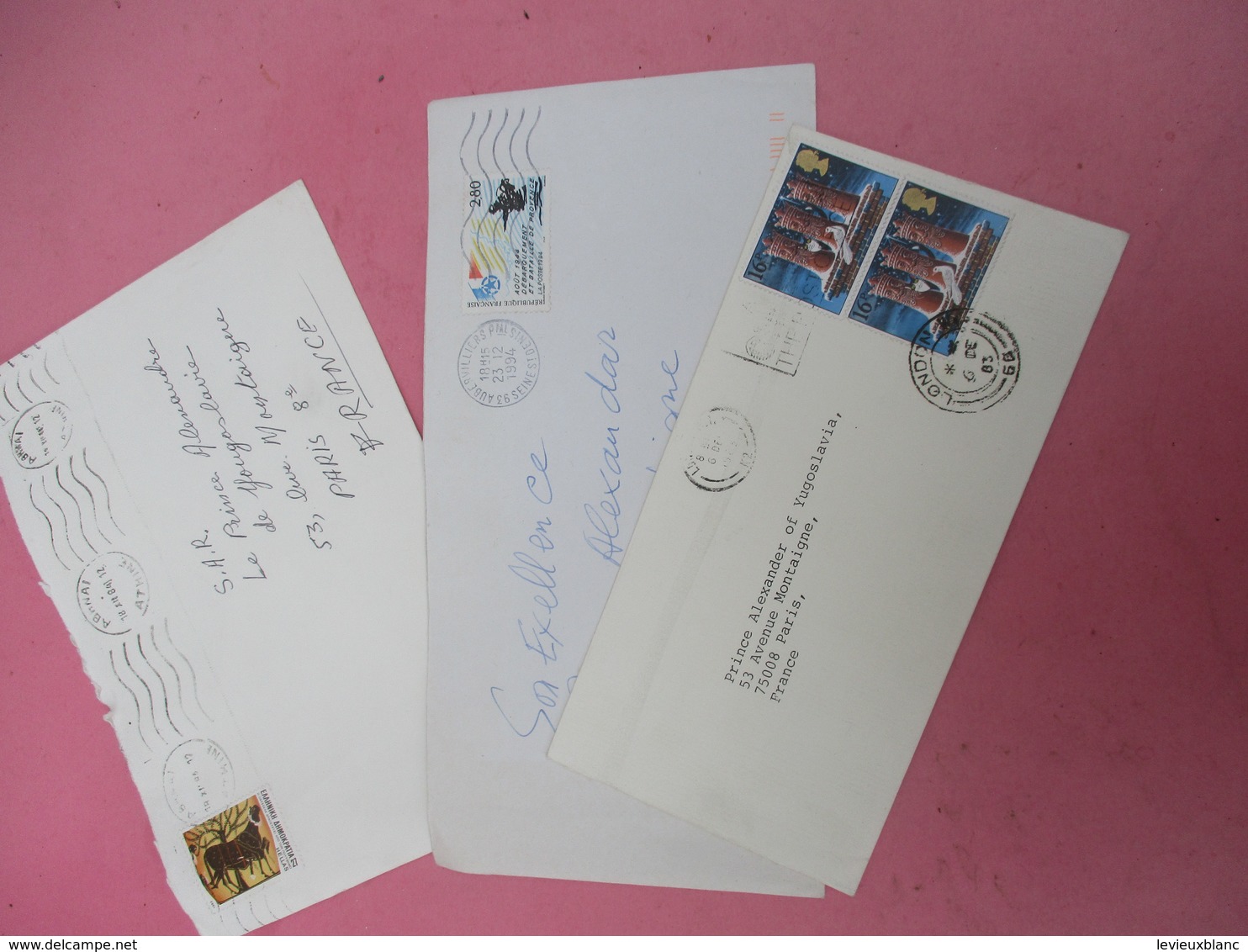 3 Enveloppes Affranchies/ France, Grèce, Angleterre/Adressées Au Prince Alexandre De Yougoslavie/1983-84-94      TIMB119 - Familles Royales