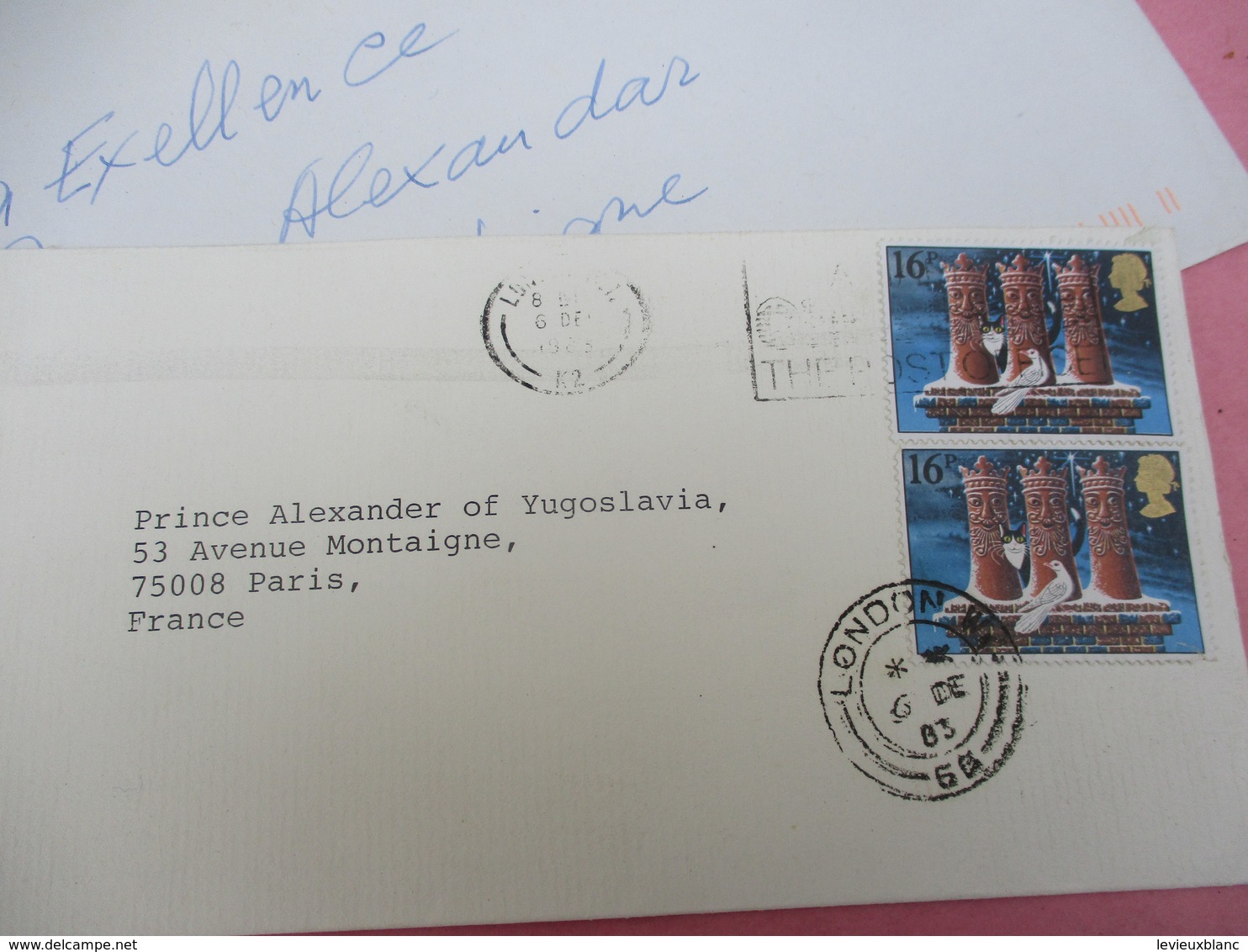 3 Enveloppes Affranchies/ France, Grèce, Angleterre/Adressées Au Prince Alexandre De Yougoslavie/1983-84-94      TIMB119 - Familles Royales