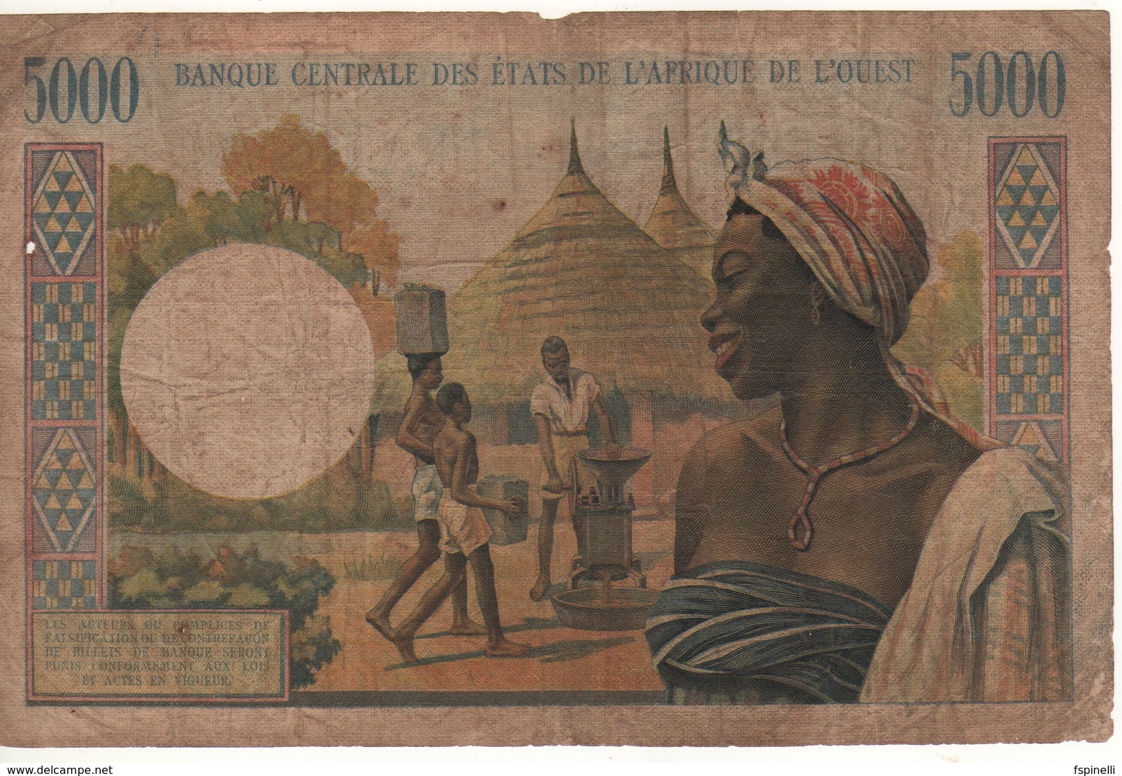 WEST AFRICA STATES   5'000  Francs  (Côte D'Ivoire / Ivory Coast)  P104Ah - Costa De Marfil