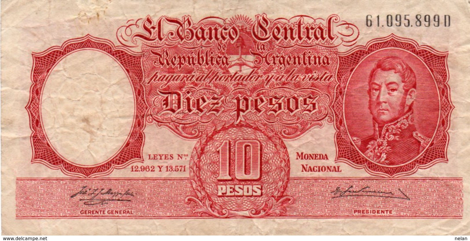 ARGENTINA 5 PESOS 1960 P-270  CIRCOLATED - Argentina