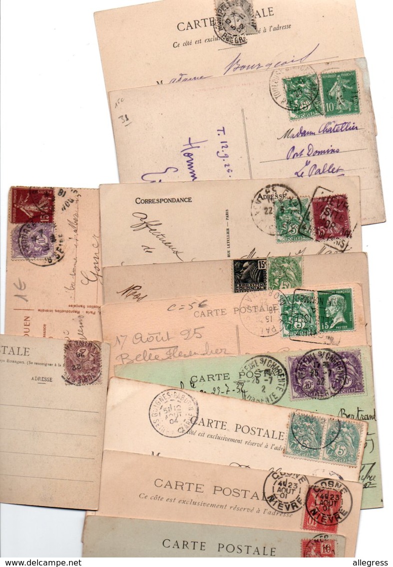 TIMBRE TYPE BLANC...MOUCHON......VOIR DETAIL.........LOT DE 48 SUR CPA.....VOIR SCAN......LOT 11 - 1900-29 Blanc