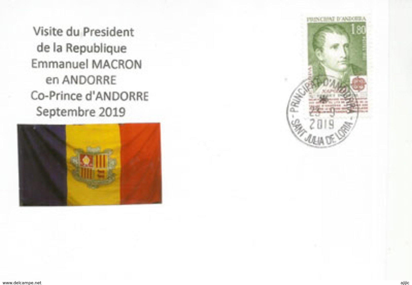 Rencontre Des 2 Co-Princes D'Andorre: L'Évêque D'Urgell Joan Enric Vives & E.Macron,Septembre 2019, Andorra - - Lettres & Documents
