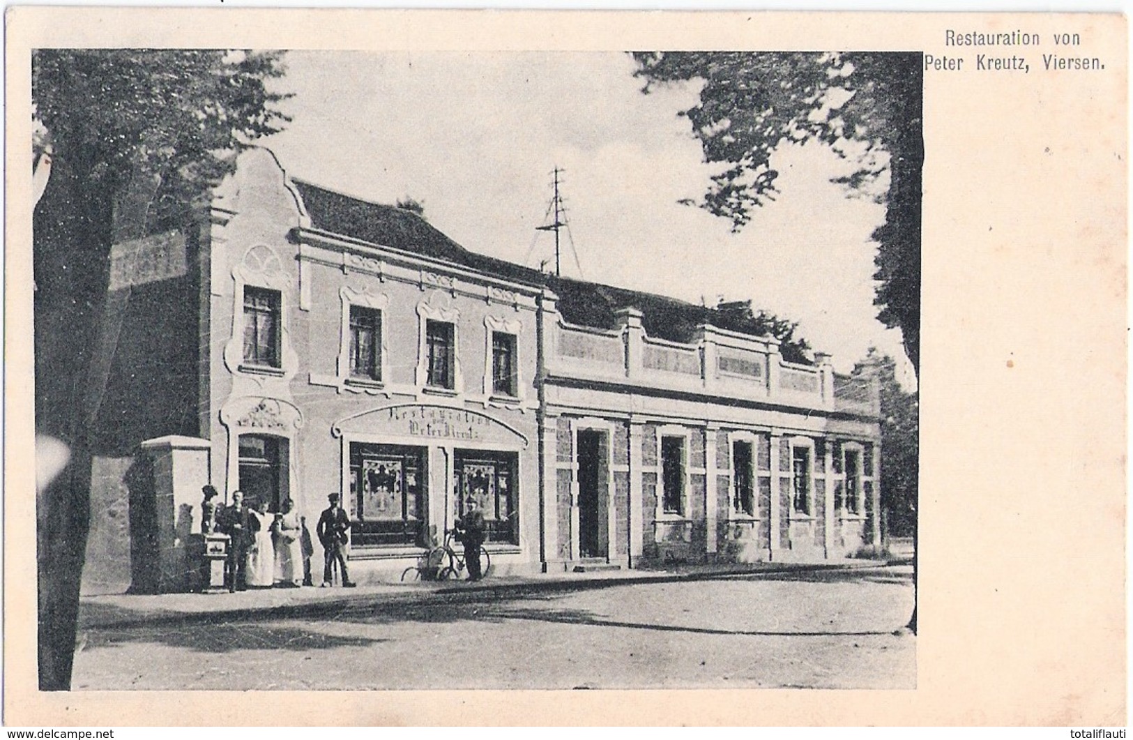 VIERSEN Restaurant Peter Kreutz Belebt Radfahrer Schornsteinfeger ? 27.5.1915 Als FeldPost Gelaufen - Viersen
