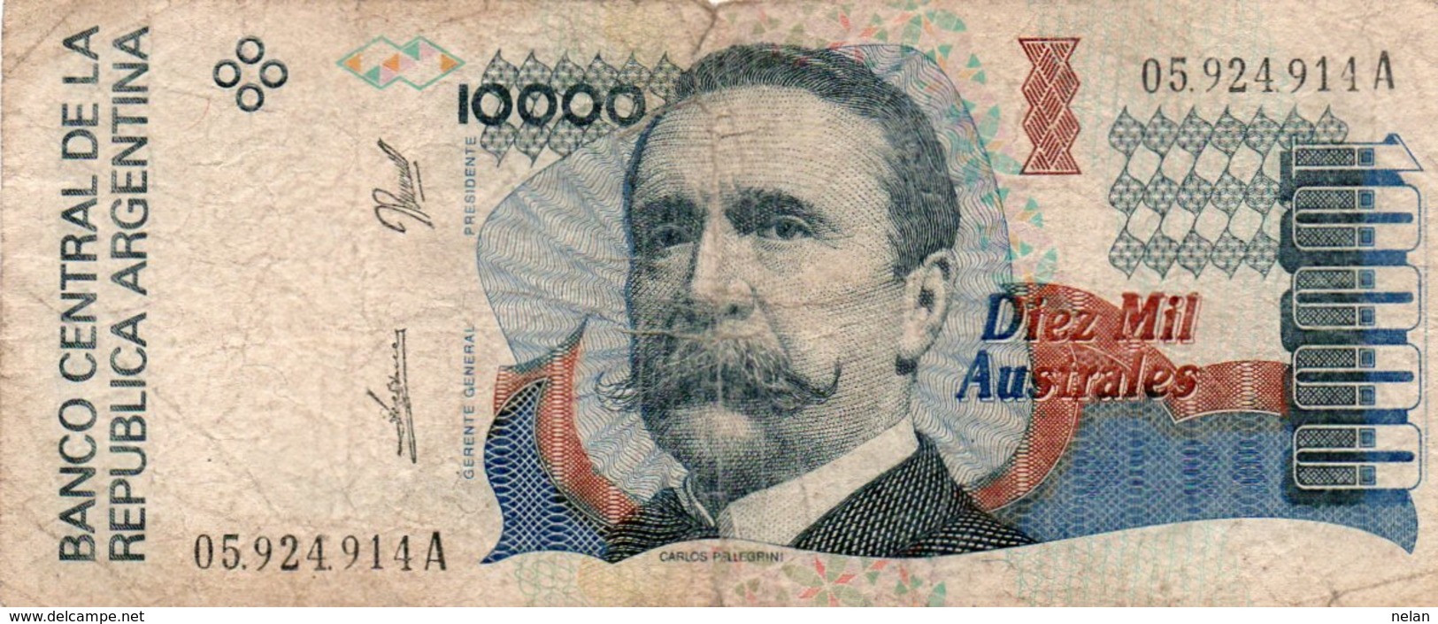 ARGENTINA 10000 PESOS 1989 P-334a  CIRCOLATED - Argentina