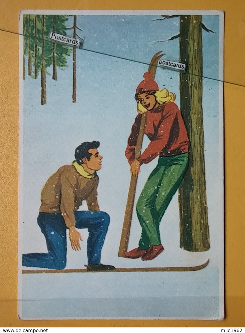 KOV 20-26 - COUPLE, Par, Embraced, Adopté, Abrazado, Ljubav, Amor,  Amour, SKI SPORT, TRAVEL 1962 - PUTINCI, SERBI - Paare