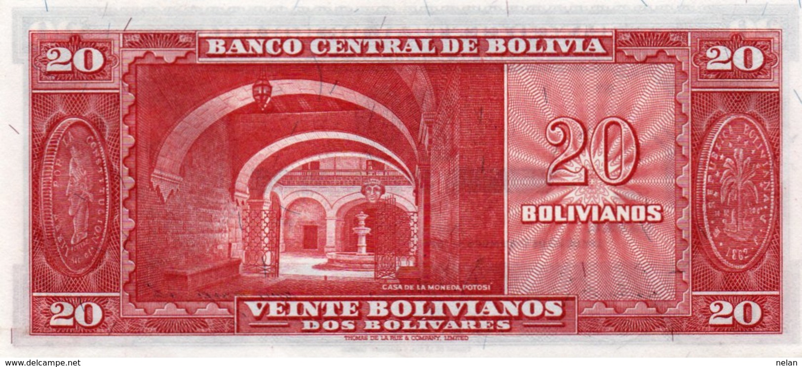 BOLIVIA 20 BOLIVIANOS 1945 P-140  AUNC - Bolivia