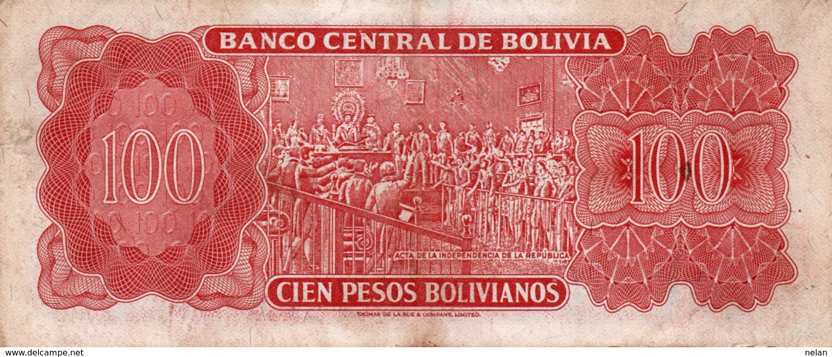 BOLIVIA 100 PESOS BOLIVIANOS 1962  P-163  XF - Bolivië