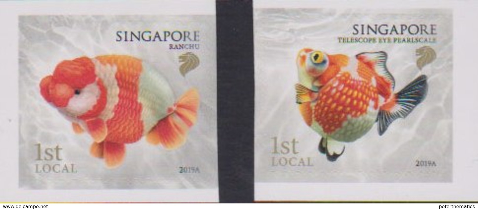 SINGAPORE, 2019, MNH, DEFINITIVES, FISH, GOLDFISH, 2v, SA Ex. BOOKLETS - Poissons