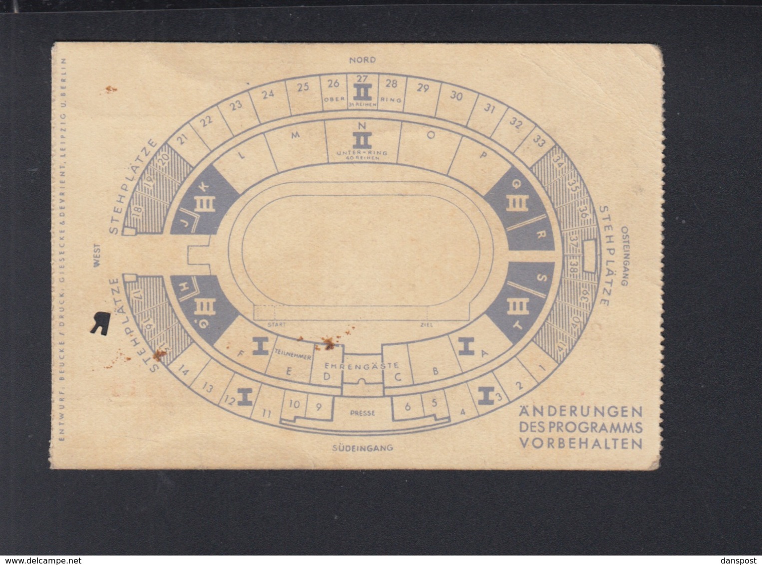 Dt. Reich Eintrittskarte Olympia 1936 Leichtatletik - Tickets - Vouchers