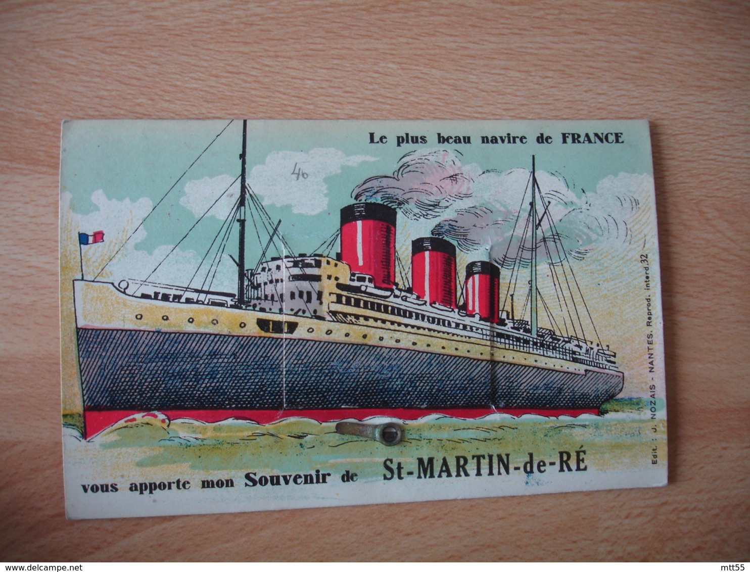 Carte A Systeme Paquebot France Le Plus Beau Navire France Souvenir Saint Martin De Re - Autres & Non Classés