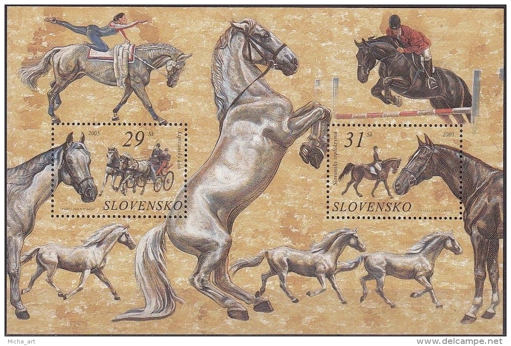 Slovakia Slovensko 2005 Horses Miniature Sheet MNH - Blocks & Kleinbögen