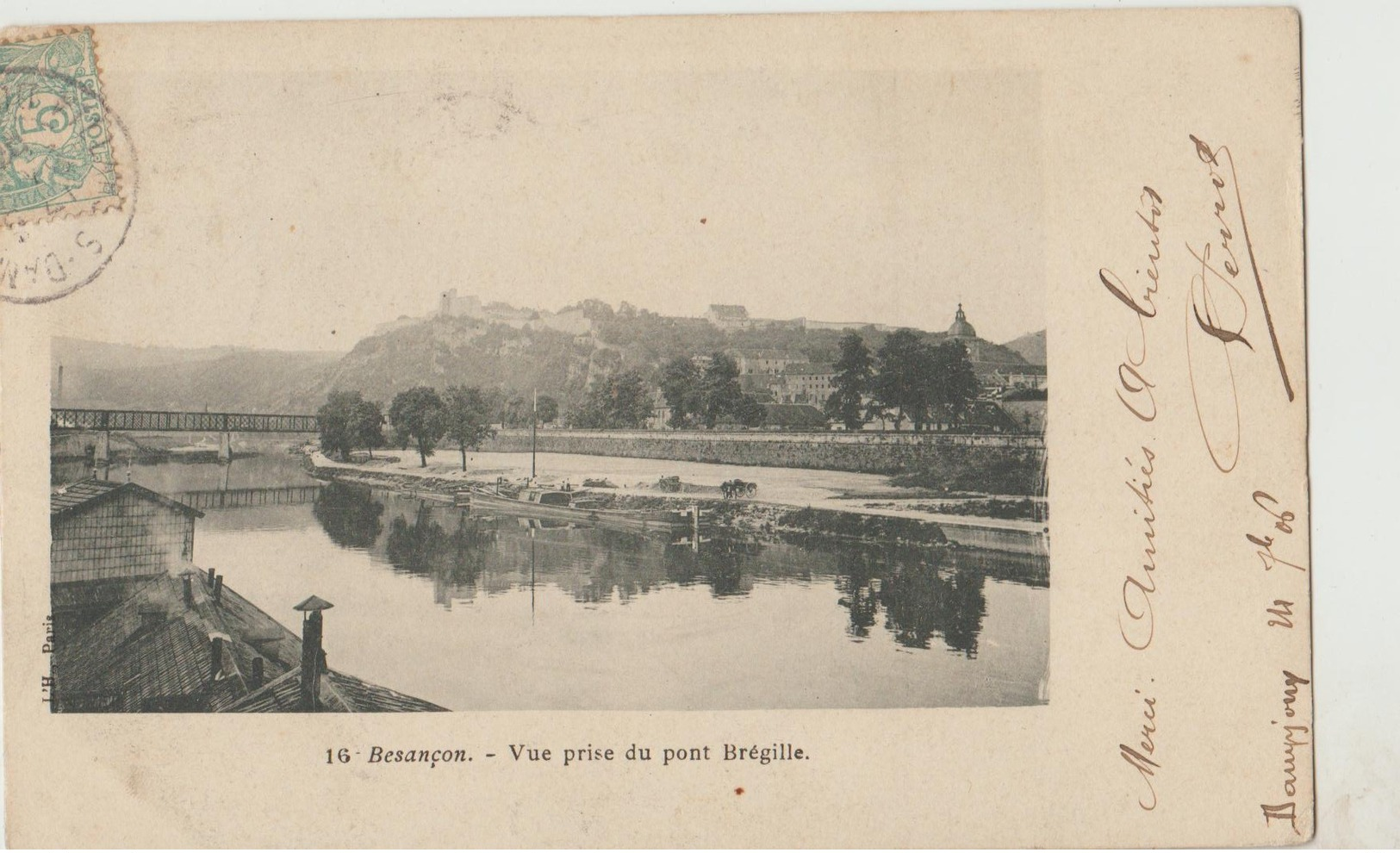 Cpa ( 25 Doubs)  Besancon , Vue Prise Du Pont Brégille 1900 - Besancon