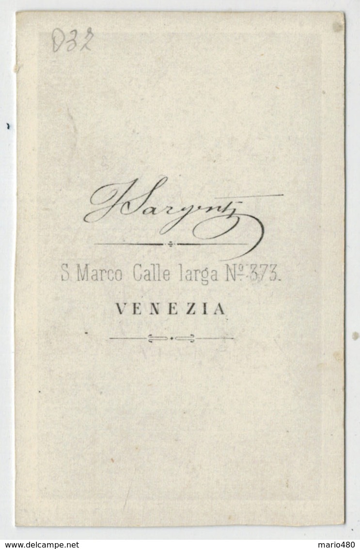 VENEZIA       CARTONCINO  DA  VISITA  1860-1880    2 SCAN  (DIM.  6-6,5 X  10-10,5) - Tarjetas De Visita