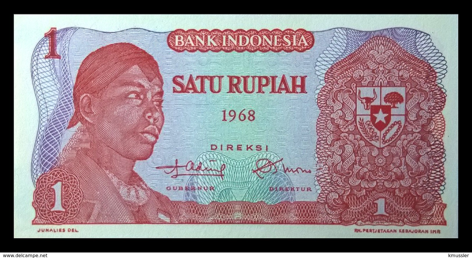 # # # Banknote Indonesien (Indonesia) 1 Rupiah 1968 UNC # # # - Indonesien