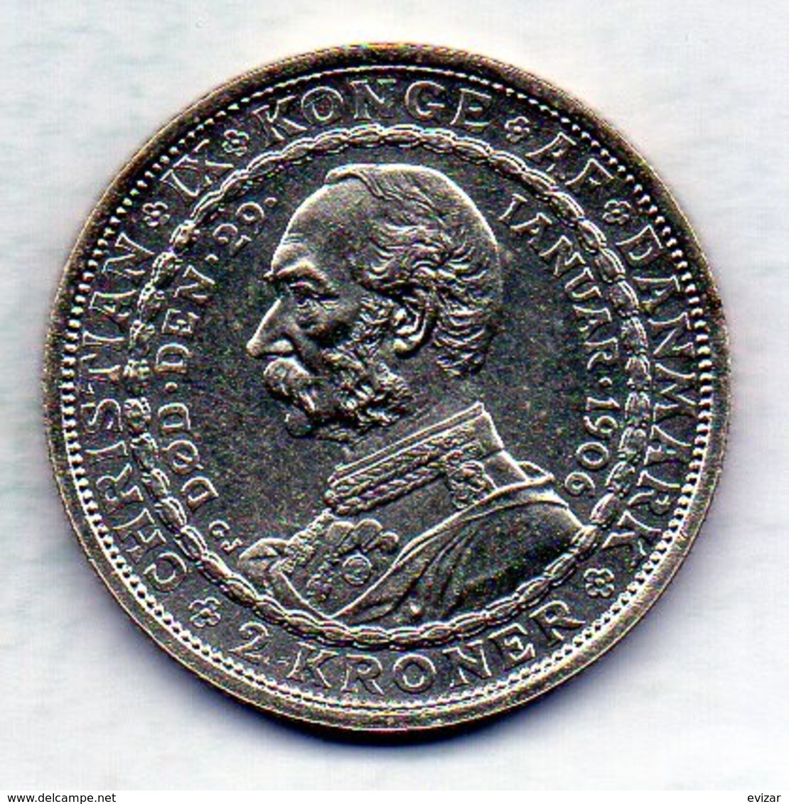 DENMARK, 2 Kroner, Silver, Year 1906, KM #803 - Denemarken