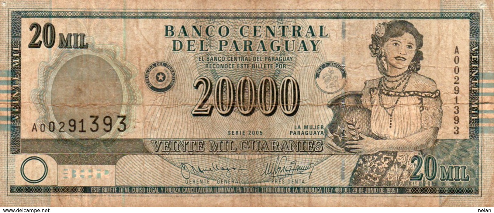 PARAGUAY  20 MIL GUARANIES  2005 P-225 - Paraguay