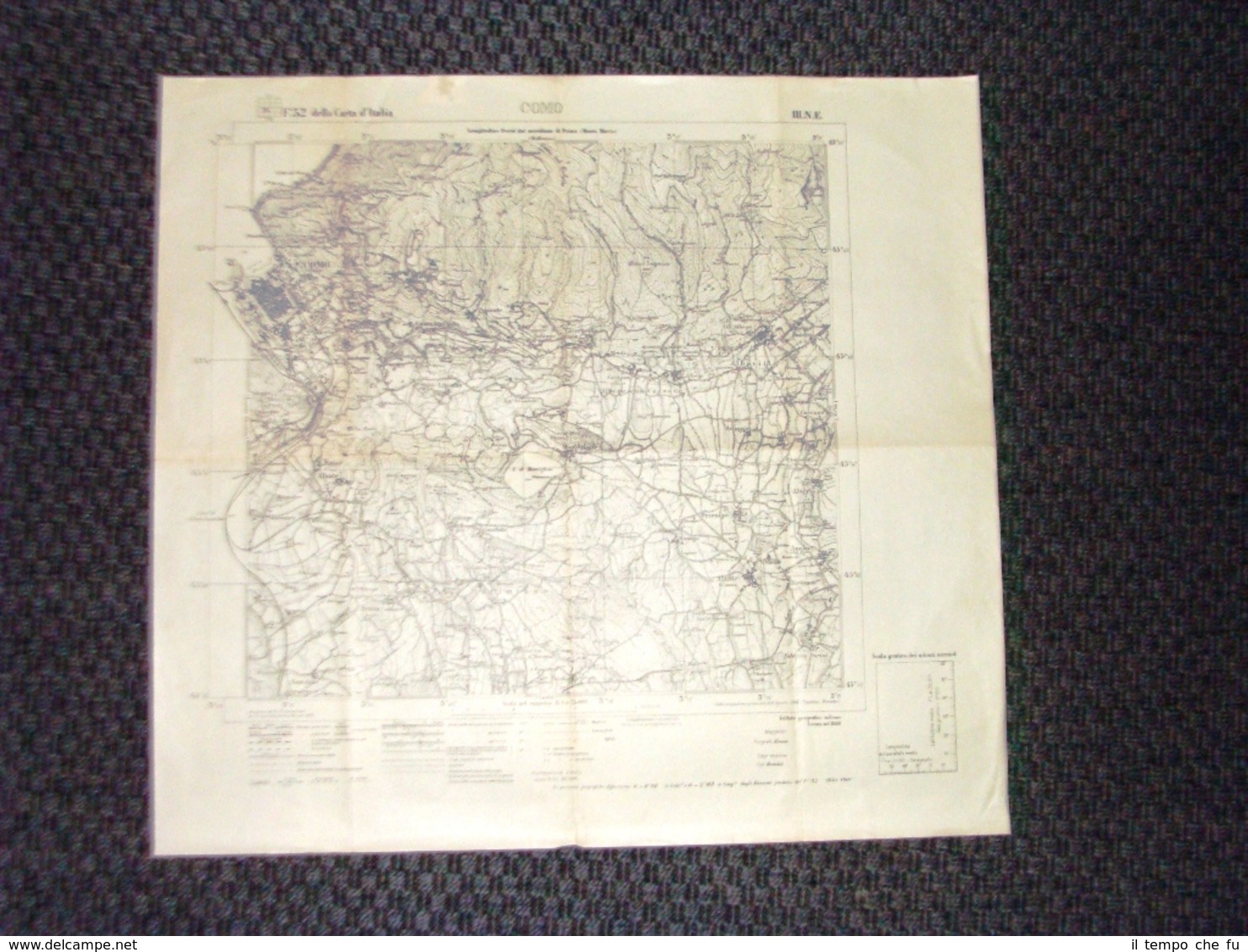 Grande Carta Topografica Como Lombardia Dettagliatissima I.G.M. - Carte Geographique